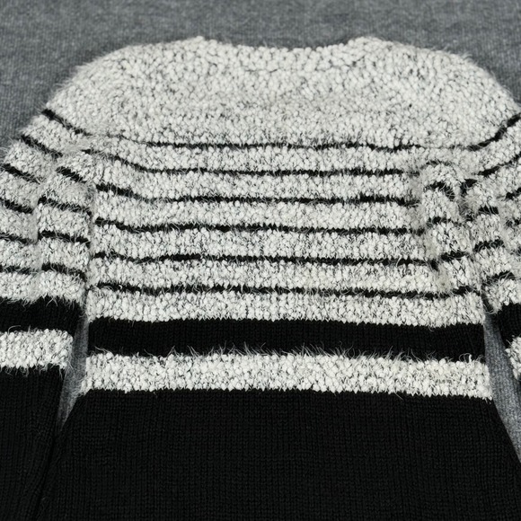 Calvin Klein Medium Striped Cozy Eyelash Knit Midi Sweater Dress Bodycon Sheath - Picture 4 of 9